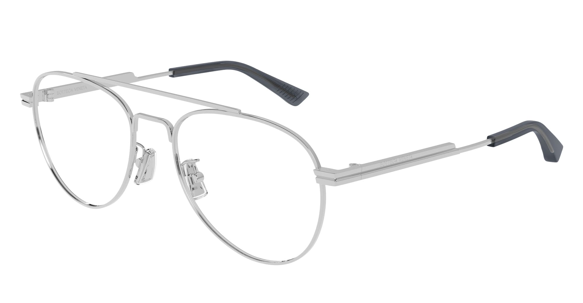 Ottica Mondello Roma - Bottega Veneta - BV1340OK-002 - BV1340OK-002 - SILVER RX / ASIAN FIT - metal, acetate - shape Pilot - Silver - EYEWEAR - EYEGLASSES - Unisex,Uomo,Donna,Women,Men - lens Clear - Made In Japan