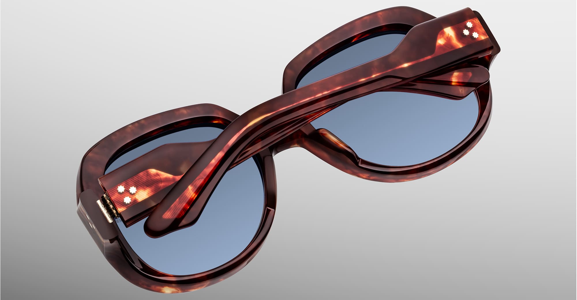 Ottica Mondello Roma - Jacques Marie Mage - JMMYK-7U - OCEAN CHILD - BRECCIA - Acetate - shape Round - Havana - EYEWEAR - SUNGLASSES - Donna,Women - lens Gradient blue - Made In Japan