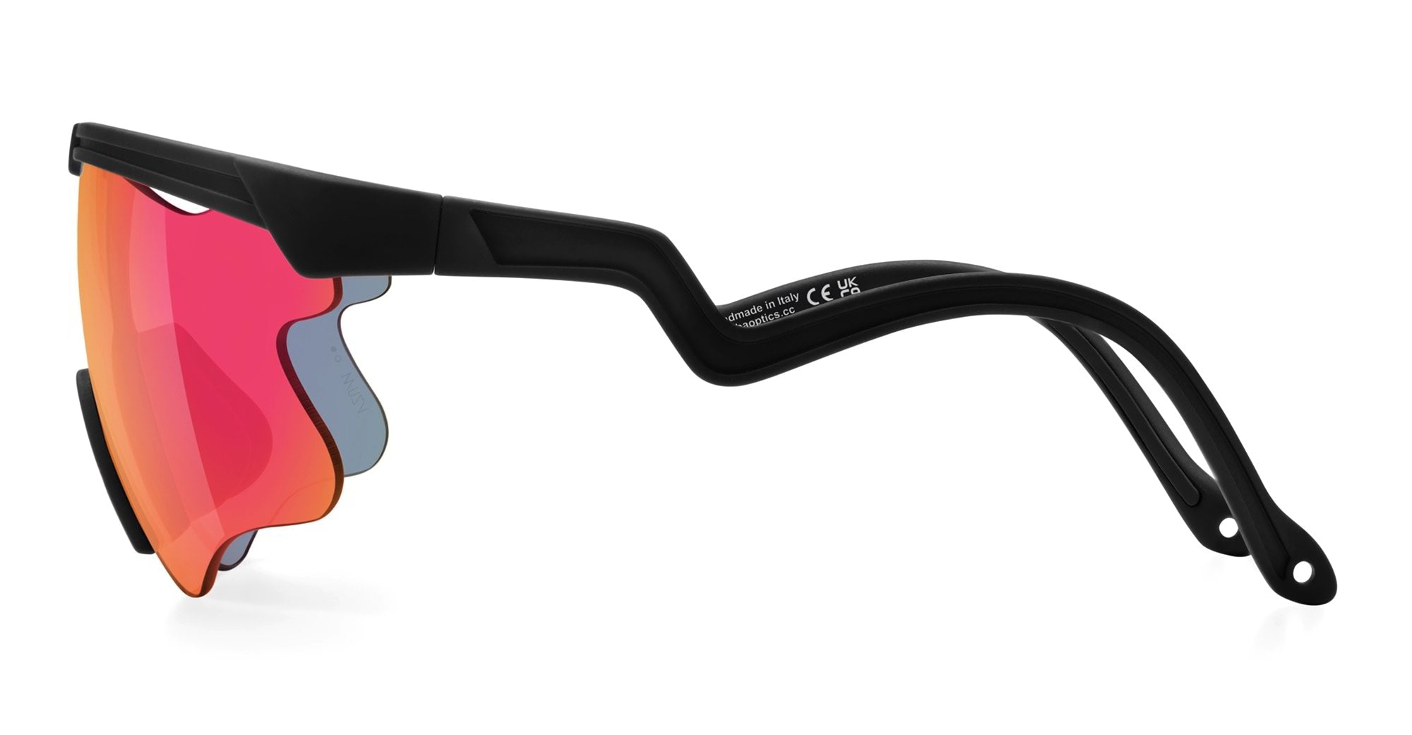 Ottica Mondello Roma - Alba Optics - 8050054518596 - DELTA LEI - BLACK / VZUM F-LENS FIRE - Tr90 - shape Mask - Black - EYEWEAR - SUNGLASSES - Unisex,Uomo,Donna,Women,Men - lens red - Made In Italy