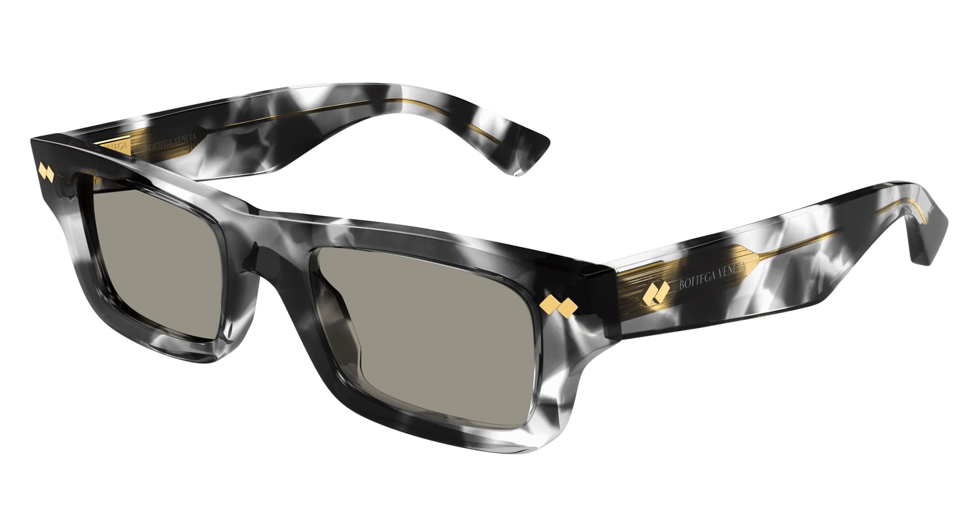 Ottica Mondello Roma - Bottega Veneta - BV1351S-002 - BV1351S-002 - GREY HAVANA - Acetate - shape Squared - Havana - EYEWEAR - SUNGLASSES - Unisex,Uomo,Donna,Women,Men - lens Gradient grey - Made In Japan