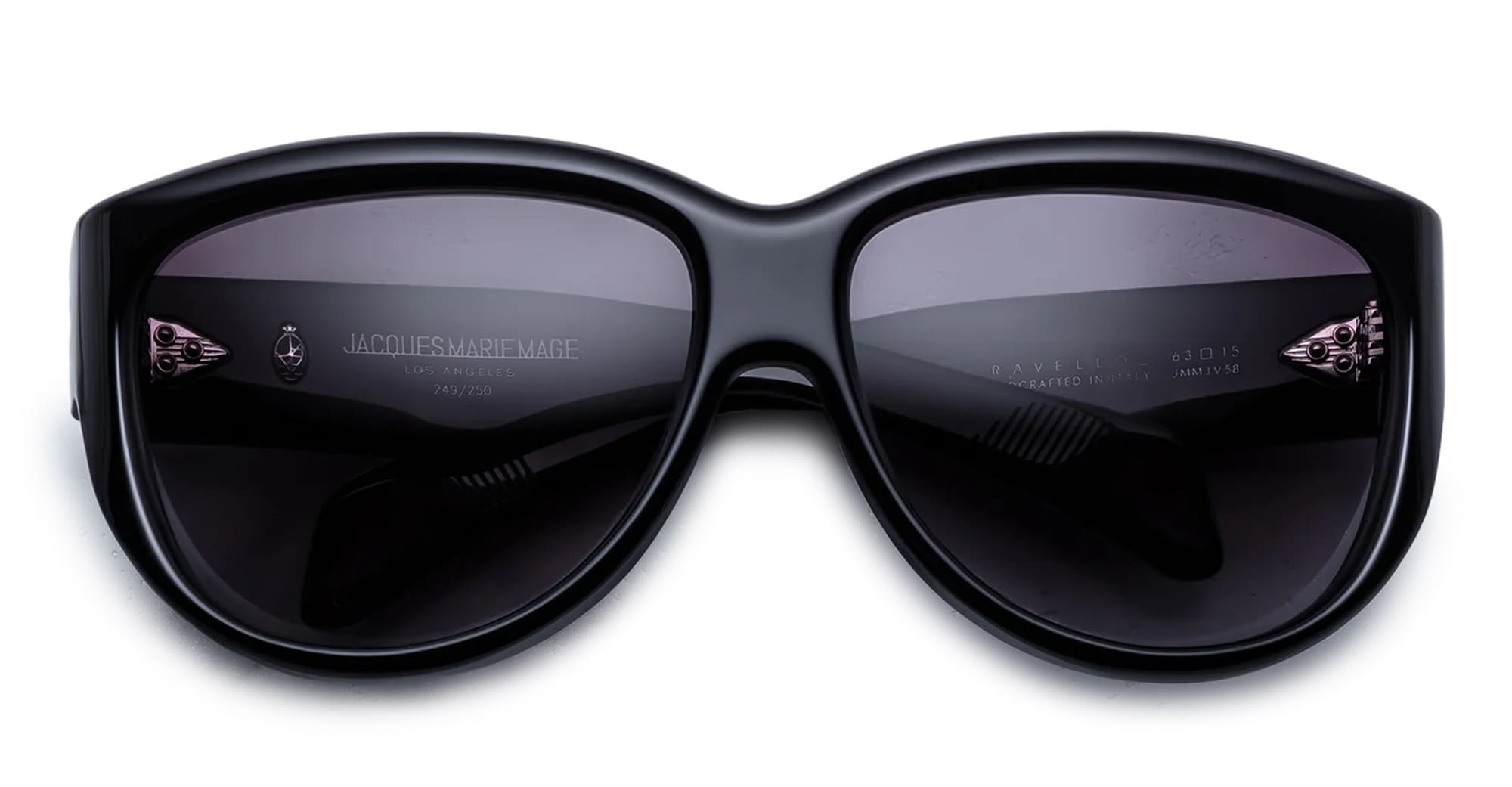Ottica Mondello Roma - Jacques Marie Mage - JMMJV-58 - RAVELLO - RAVEN - Acetate - shape Round - Black - EYEWEAR - SUNGLASSES - Unisex,Uomo,Donna,Women,Men - lens Gradient black - Made In Italy