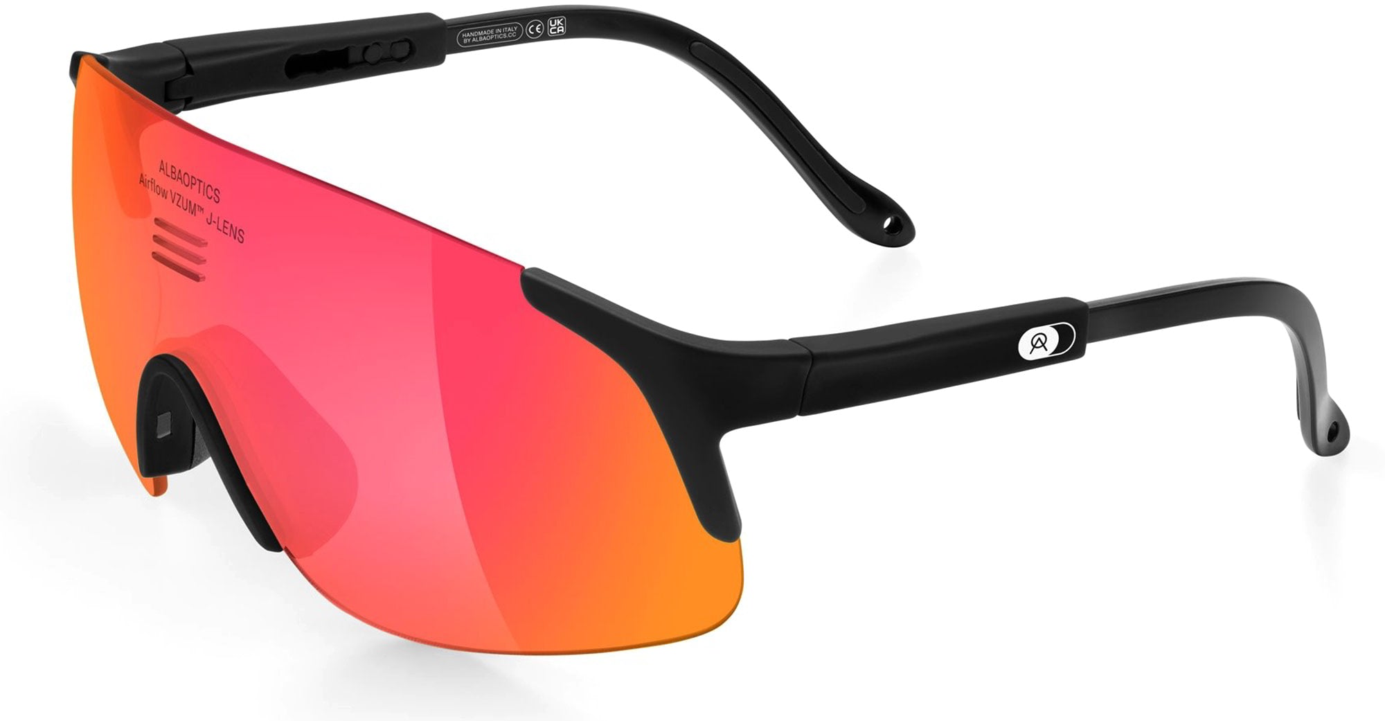 Ottica Mondello Roma - Alba Optics - 8050054518503 - JUMBO - BLACK / VZUM F-LENS FIRE - Tr90 - shape Mask - Black - EYEWEAR - SUNGLASSES - Unisex,Uomo,Donna,Women,Men - lens red - Made In Italy