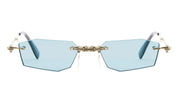 Ottica Mondello Roma - Kuboraum - KRSH40GG0000004E - MASK H40 GG - GOLD - Metal - shape Irregular - Gold - EYEWEAR - SUNGLASSES - Unisex,Uomo,Donna,Women,Men - lens Blue - Made In Italy