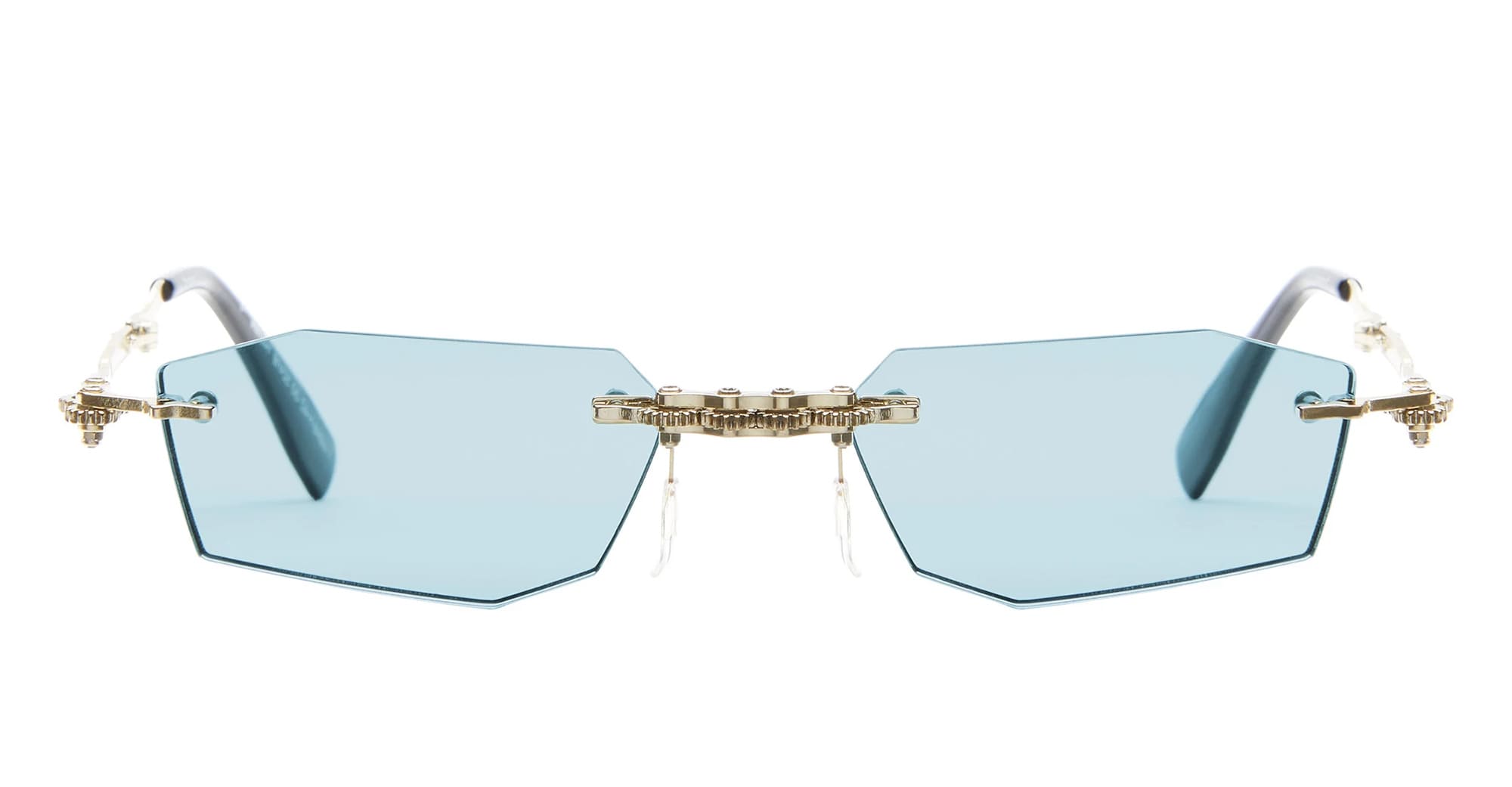 Ottica Mondello Roma - Kuboraum - KRSH40GG0000004E - MASK H40 GG - GOLD - Metal - shape Irregular - Gold - EYEWEAR - SUNGLASSES - Unisex,Uomo,Donna,Women,Men - lens Blue - Made In Italy