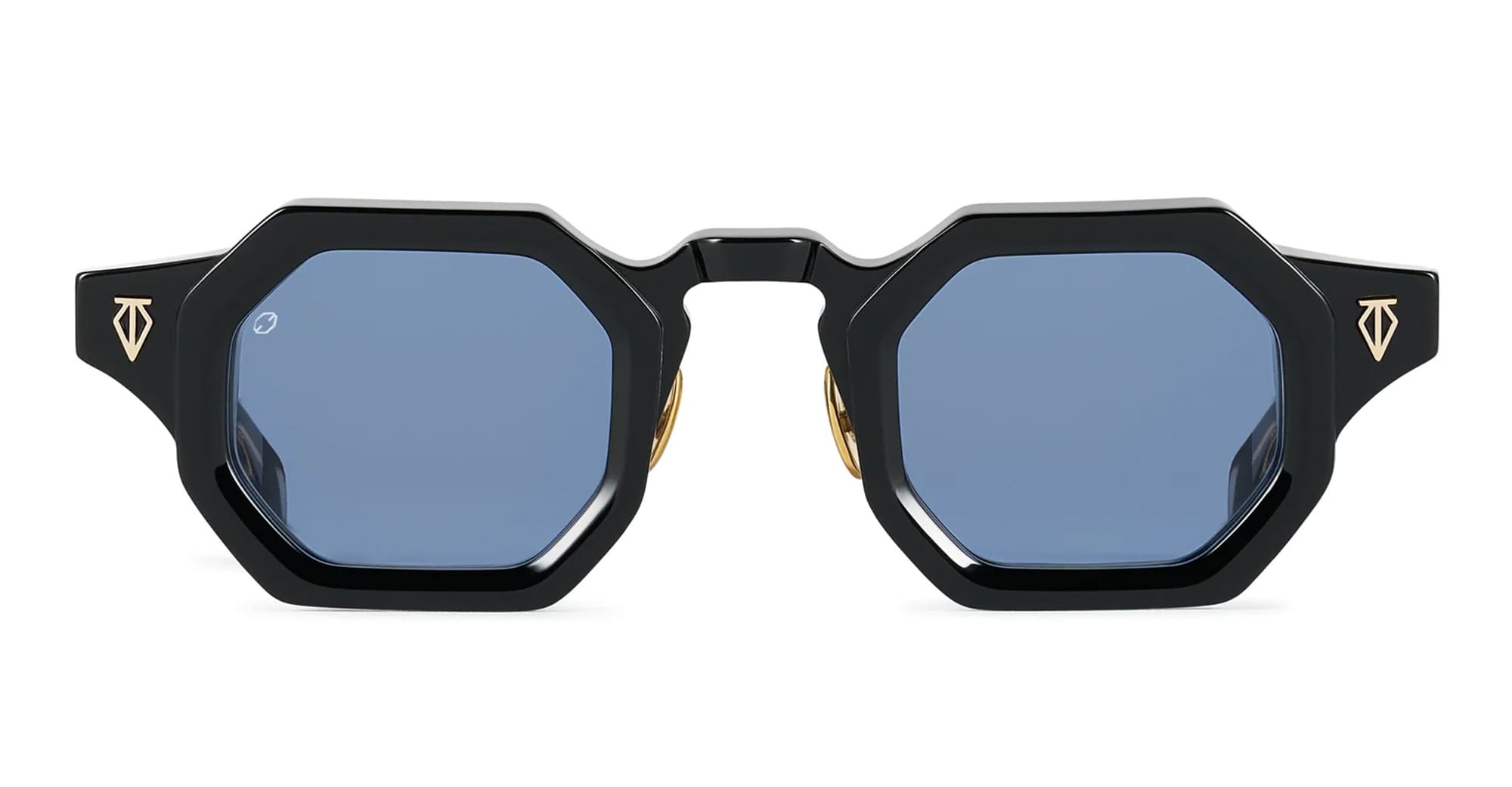 Ottica Mondello Roma - T HENRI - BAA011 - BIRDCAGE - AURELIAN - Acetate - shape Squared - Black - EYEWEAR - SUNGLASSES - Unisex,Uomo,Donna,Women,Men - lens Blue - Made In Japan