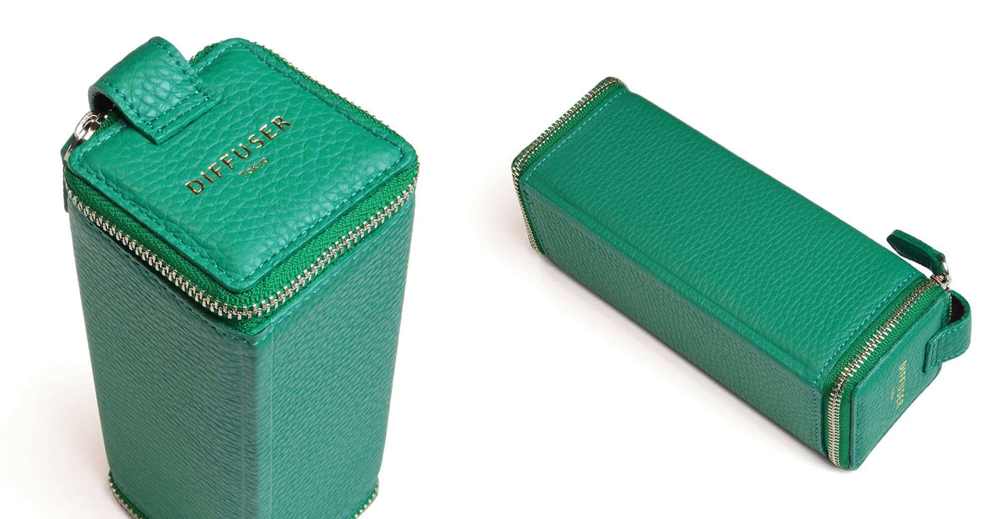Rhombus prism storage box type 2 - green / brown