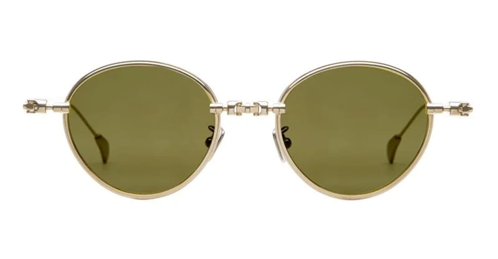 Ottica Mondello Roma - Kuboraum - KRSH67GD0000004K - MASK H67 GD - GOLD - Titanium - shape Round - Gold - EYEWEAR - SUNGLASSES - Unisex,Uomo,Donna,Women,Men - lens Green - Made In Italy