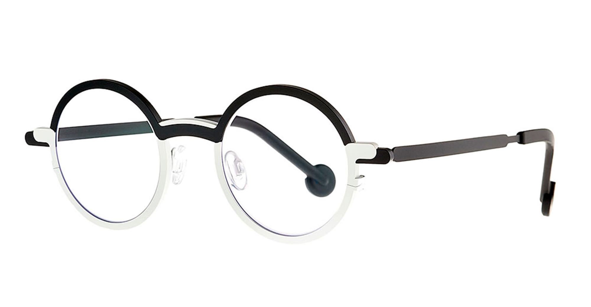 Ottica Mondello Roma - Theo eyewear - SHIN-479 - SHINJUKU - 479 OLIVE GREEN / SANREMO GREEN  RX - stainless steel - shape  - black, white - EYEWEAR - EYEGLASSES - Unisex,Uomo,Donna,Women,Men - lens  - Made In Belgium