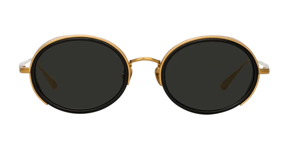 YELLOW GOLD - Titanium - shape Oval - Gold - EYEWEAR - SUNGLASSES - Donna,Women - lens Grey - MadeIn Japan