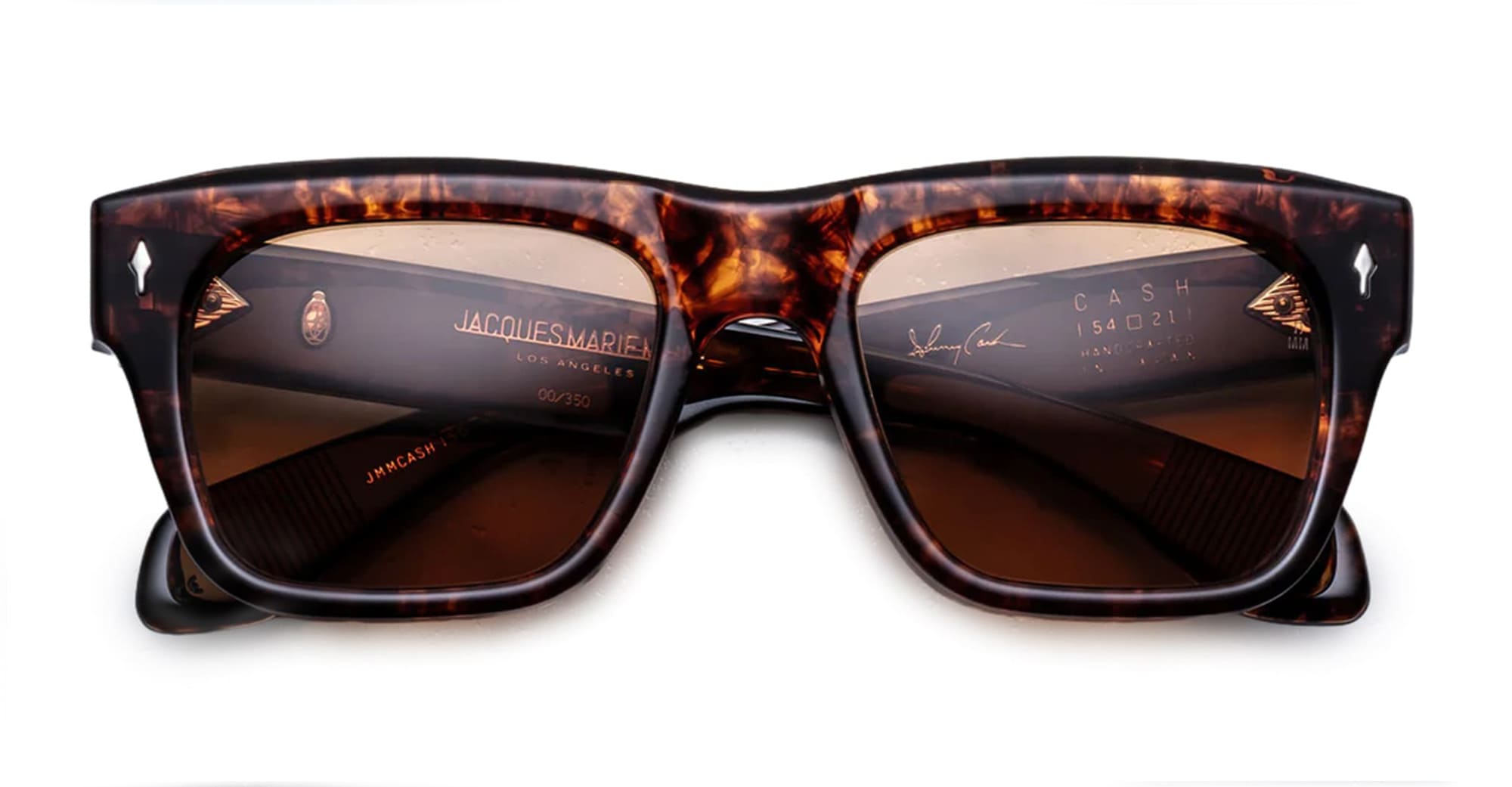 Ottica Mondello Roma - Jacques Marie Mage - JMMCASH-15D - JOHNNY CASH BY JMM: CASH - SAMOA - Acetate - shape Squared - Tortoise - EYEWEAR - SUNGLASSES - Uomo,Men - lens orange - Made In Japan