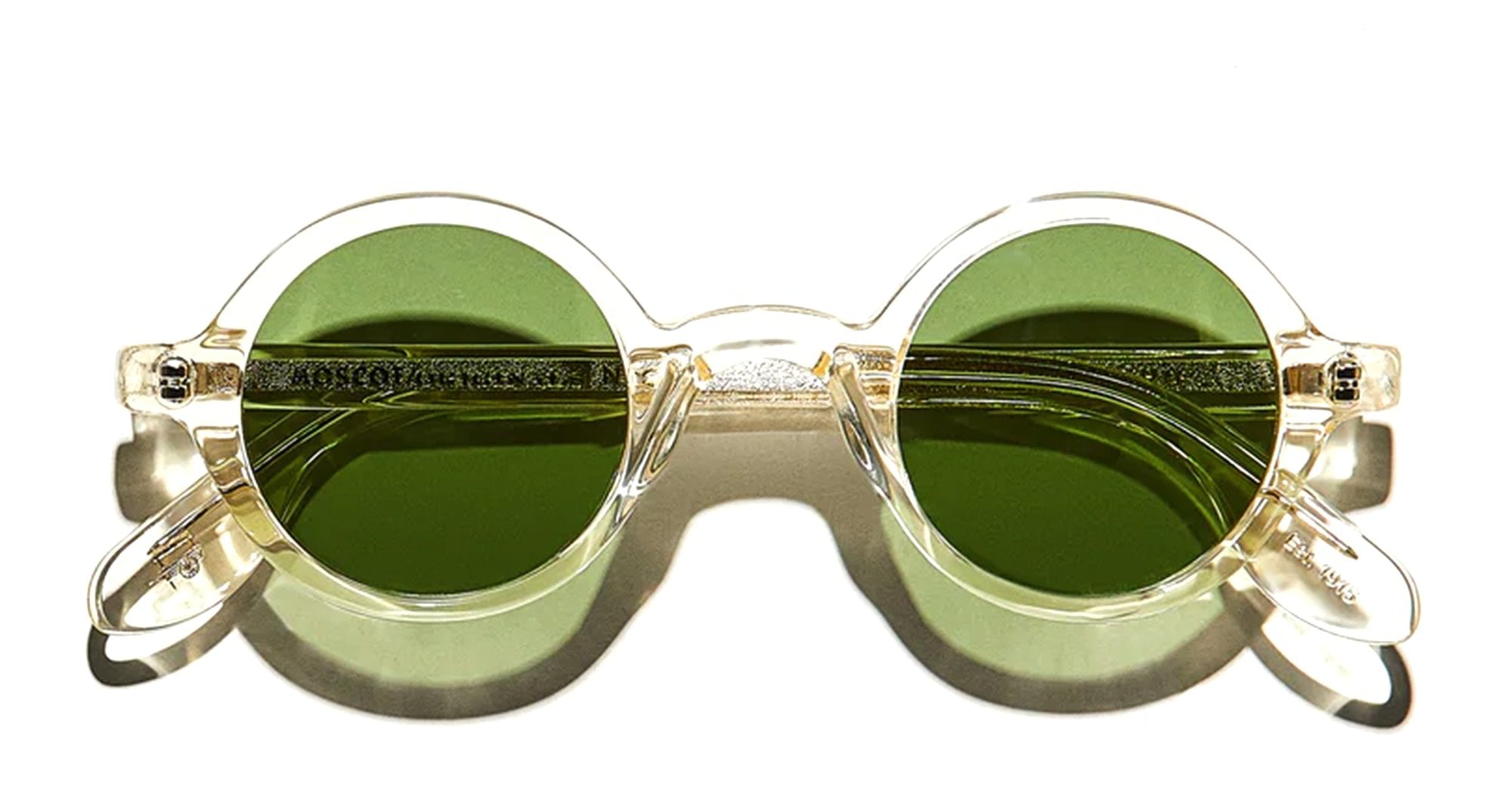 Ottica Mondello Roma - Moscot - OR-ZOL-S42280600-04 - ZOLMAN - FLESH / CALIBAR GREEN LENS - Acetate - shape  - transparent beige - EYEWEAR - SUNGLASSES - Unisex,Uomo,Donna,Women,Men - lens  - Made In China