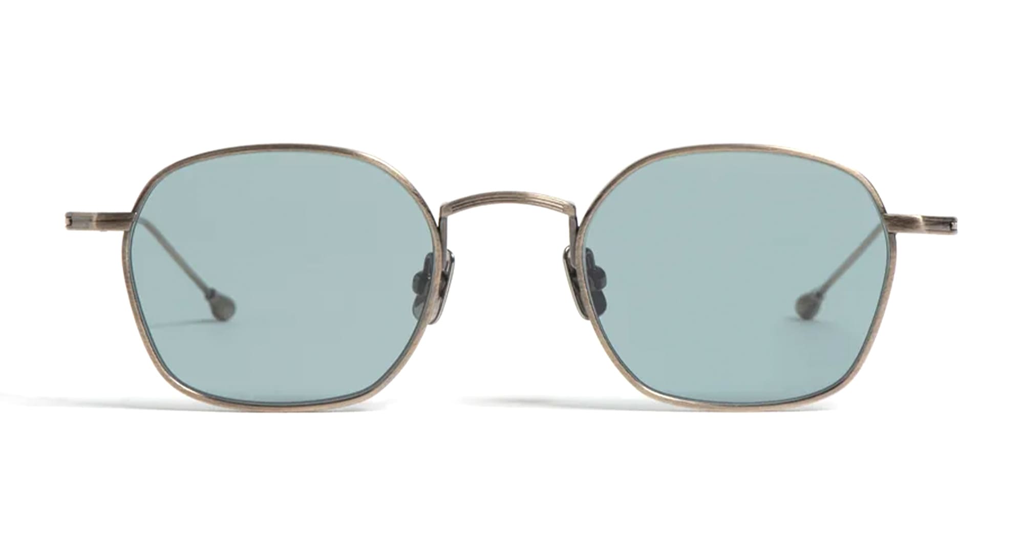 Ottica Mondello Roma - Peter and May - TT2AGK - TT2 THE WAY - ANTIQUE GOLD KALLA - Titanium - shape Squared - Gold - EYEWEAR - SUNGLASSES - Uomo,Men - lens Blue - Made In Japan