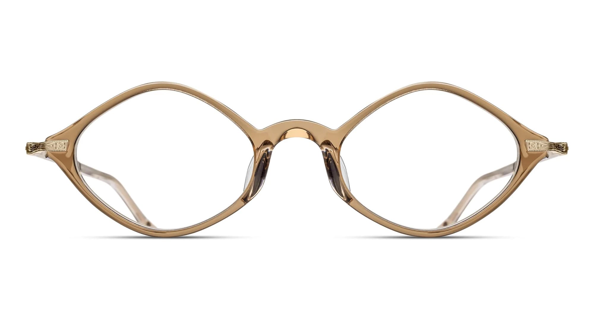  BRUSHED GOLD RX - Acetate - shape Diamond - brown - EYEWEAR - EYEGLASSES - Donna,Women - lens Clear - Made In Japan