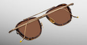 Ottica Mondello Roma - Jacques Marie Mage - JMMAZ-3U - AYRTON SENNA BY JMM: 1992 in ANTIQUE GOLD - Titanium - shape Pilot - Gold - EYEWEAR - SUNGLASSES - Unisex,Uomo,Donna,Women,Men - lens Brown - Made In Japan