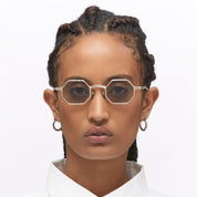 Ottica Mondello Roma - Kuboraum - KRSZ19PGG000002F - MASK Z19 - ROSE GOLD - metal, acetate - shape Hexagonal - rose gold - EYEWEAR - SUNGLASSES - Unisex,Uomo,Donna,Women,Men - lens Grey - Made In Italy