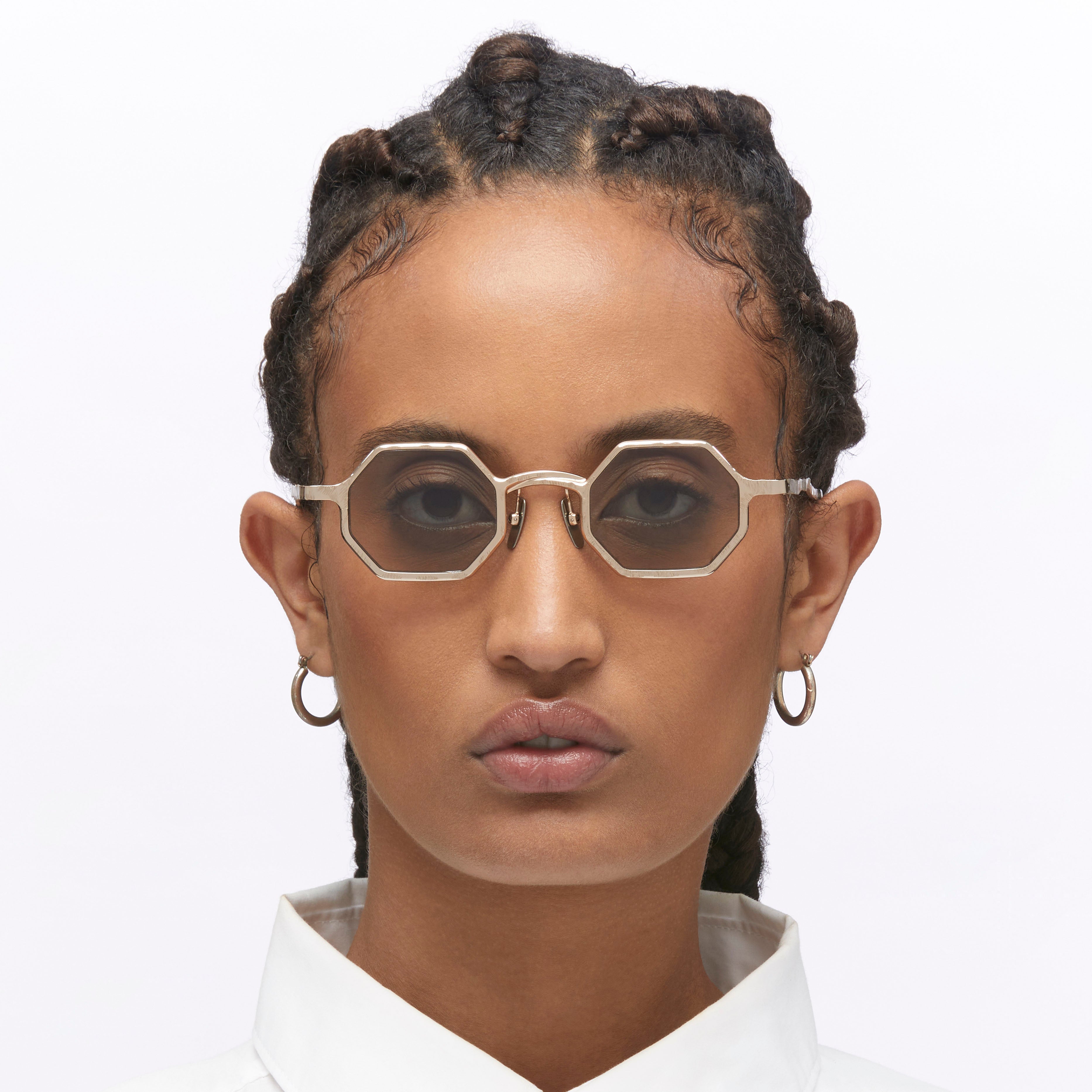 Ottica Mondello Roma - Kuboraum - KRSZ19PGG000002F - MASK Z19 - ROSE GOLD - metal, acetate - shape Hexagonal - rose gold - EYEWEAR - SUNGLASSES - Unisex,Uomo,Donna,Women,Men - lens Grey - Made In Italy