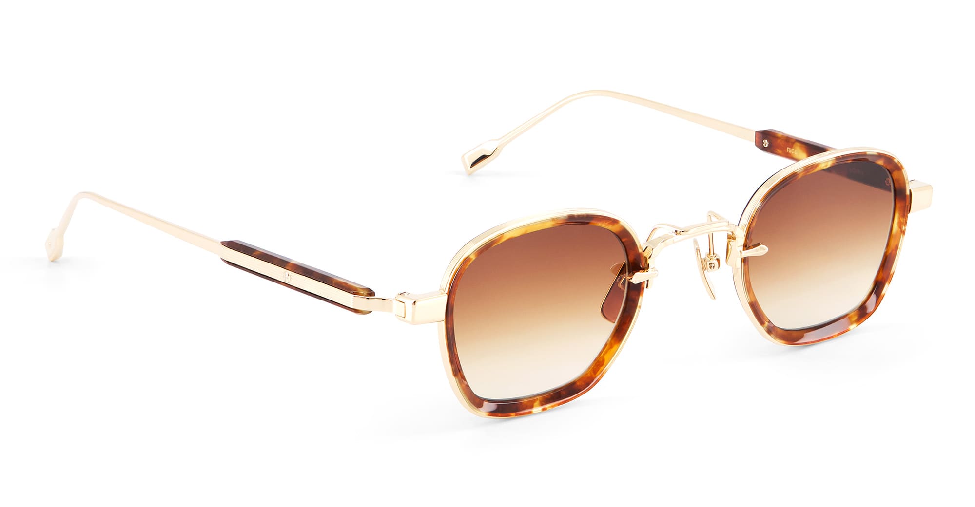 Ottica Mondello Roma - Sato - Rigel-LG-T-1 - RIGEL - LUNAR GOLD / TORTOISE - Acetate, titanium - shape Squared - gold, tortoise - EYEWEAR - SUNGLASSES - Unisex,Uomo,Donna,Women,Men - lens Gradient brown - Made In Japan