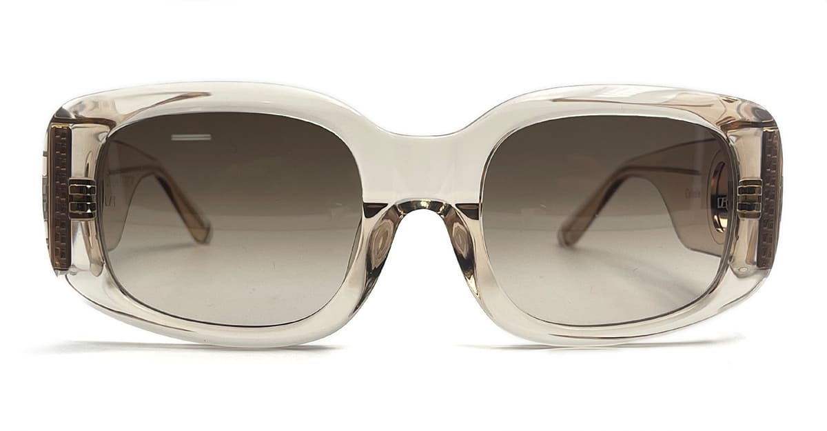  ROSE GOLD - Acetate - shape Squared - Champagne - EYEWEAR - SUNGLASSES - Donna,Women - lens Gradient brown - Made In Japan