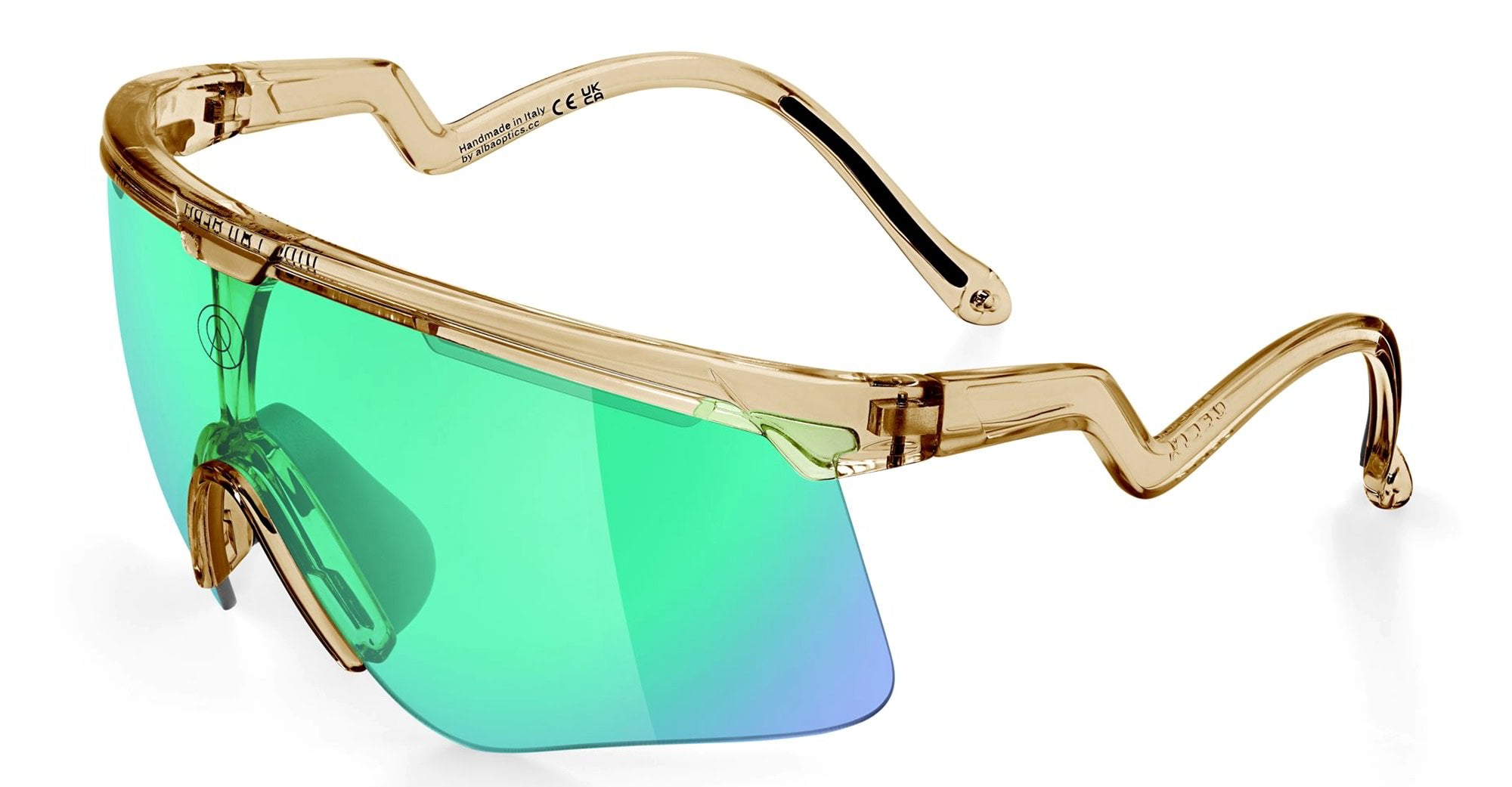 Ottica Mondello Roma - Alba Optics - 8050054517636 - DELTA - SMOKE GLOSSY / VZUM F-LENS BTL - Tr90 - shape Mask - brown - EYEWEAR - SUNGLASSES - Unisex,Uomo,Donna,Women,Men - lens blue green - Made In Italy