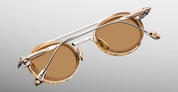 Ottica Mondello Roma - Jacques Marie Mage - JMMLX-12S - LAST FRONTIER VII - LIVINGSTONE - ELECTRUM - Titanium - shape Round - Gold - EYEWEAR - SUNGLASSES - Unisex,Uomo,Donna,Women,Men - lens orange - Made In Japan
