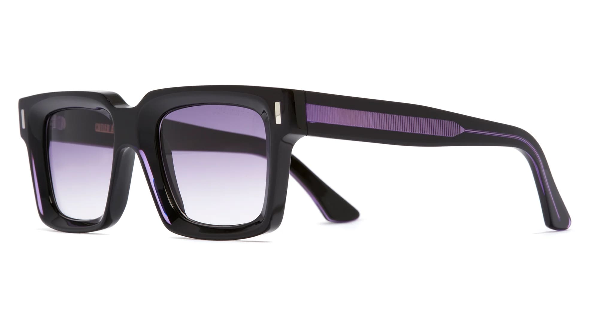 Ottica Mondello Roma - Cutler and Gross - CGSN-1386-52-10 - 1386 - PURPLE ON BLACK - Acetate - shape Squared - purple - EYEWEAR - SUNGLASSES - Unisex,Uomo,Donna,Women,Men - lens purple gradient - Made In Italy