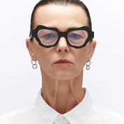 Ottica Mondello Roma - Kuboraum - KRO0G2BS000000OP - MASK G2 - BLACK SHINE RX - Acetate - shape Oval - blue - EYEWEAR - EYEGLASSES - Donna,Women - lens Clear - Made In Italy