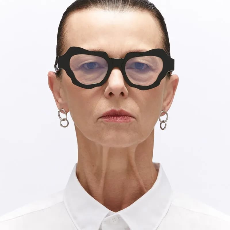 Ottica Mondello Roma - Kuboraum - KRO0G2BS000000OP - MASK G2 - BLACK SHINE RX - Acetate - shape Oval - blue - EYEWEAR - EYEGLASSES - Donna,Women - lens Clear - Made In Italy