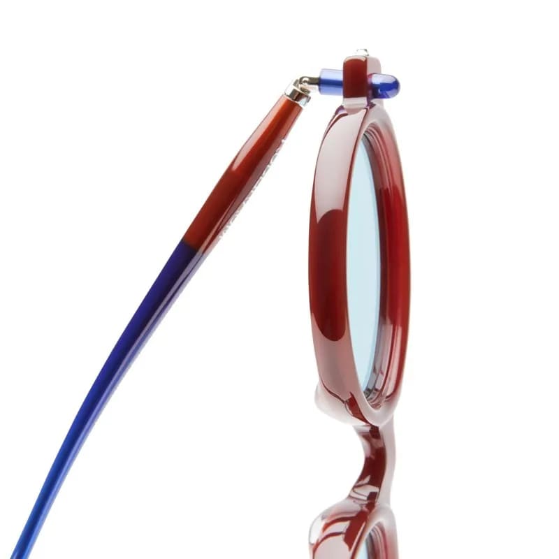 Ottica Mondello Roma - Kuboraum - KRS0P6MH0000002W - MASK P6 MH - MAHOGANY - Acetate - shape Oval - burgundy - EYEWEAR - SUNGLASSES - Unisex,Uomo,Donna,Women,Men - lens Blue - Made In Italy