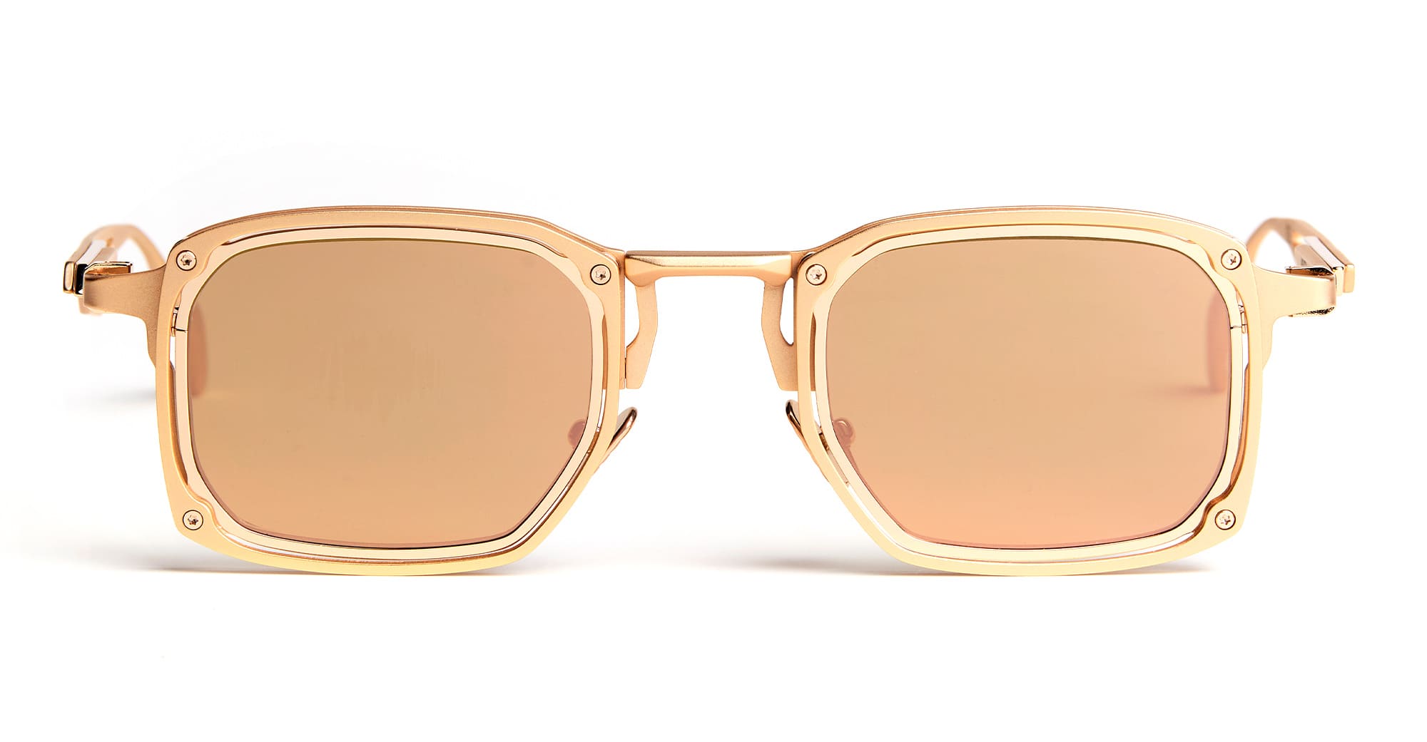  Rose Gold Lens - Titanium - shape Rectangular - rose gold - EYEWEAR - SUNGLASSES - Uomo,Men - lens Gold - Made In Italy