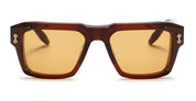 Ottica Mondello Roma - Akoni - AKS-105E-54 - HERCULES - CRYSTAL DARK BROWN / WARM TAUPE - Acetate - shape Squared - brown - EYEWEAR - SUNGLASSES - Uomo,Men - lens yellow - Made In Japan