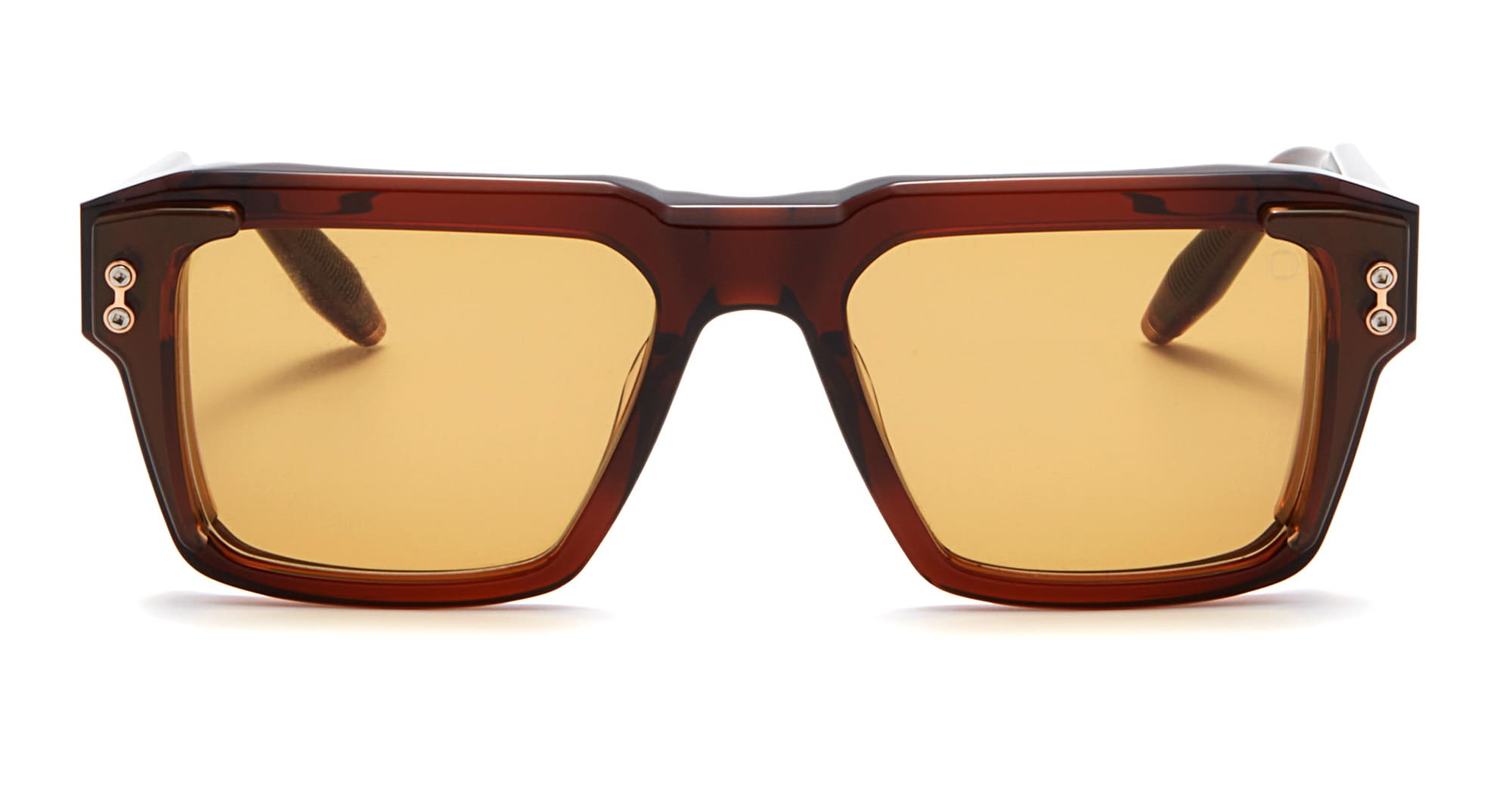 Ottica Mondello Roma - Akoni - AKS-105E-54 - HERCULES - CRYSTAL DARK BROWN / WARM TAUPE - Acetate - shape Squared - brown - EYEWEAR - SUNGLASSES - Uomo,Men - lens yellow - Made In Japan