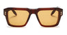Ottica Mondello Roma - Akoni - AKS-105E-54 - HERCULES - CRYSTAL DARK BROWN / WARM TAUPE - Acetate - shape Squared - brown - EYEWEAR - SUNGLASSES - Uomo,Men - lens yellow - Made In Japan