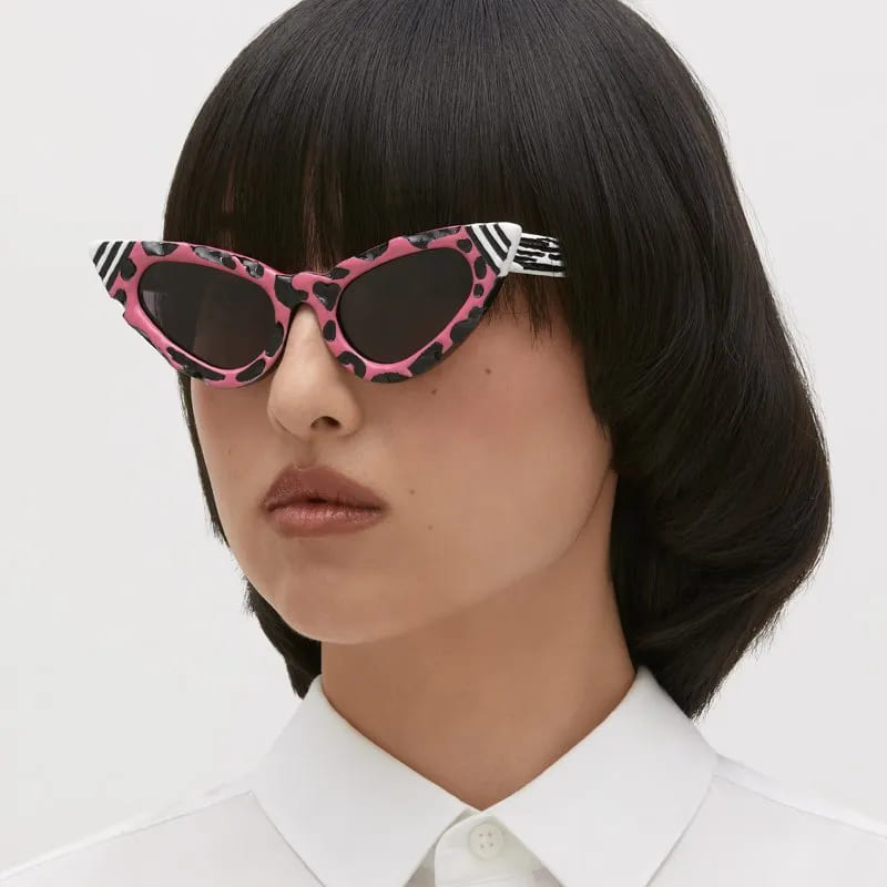 Ottica Mondello Roma - Kuboraum - KRS0Y3BS00PQ002Y - MASK Y3 BS PG -  POP-GROTESQUE - Acetate - shape Cat-eye - black, pink - EYEWEAR - SUNGLASSES - Donna,Women - lens Grey - Made In Italy