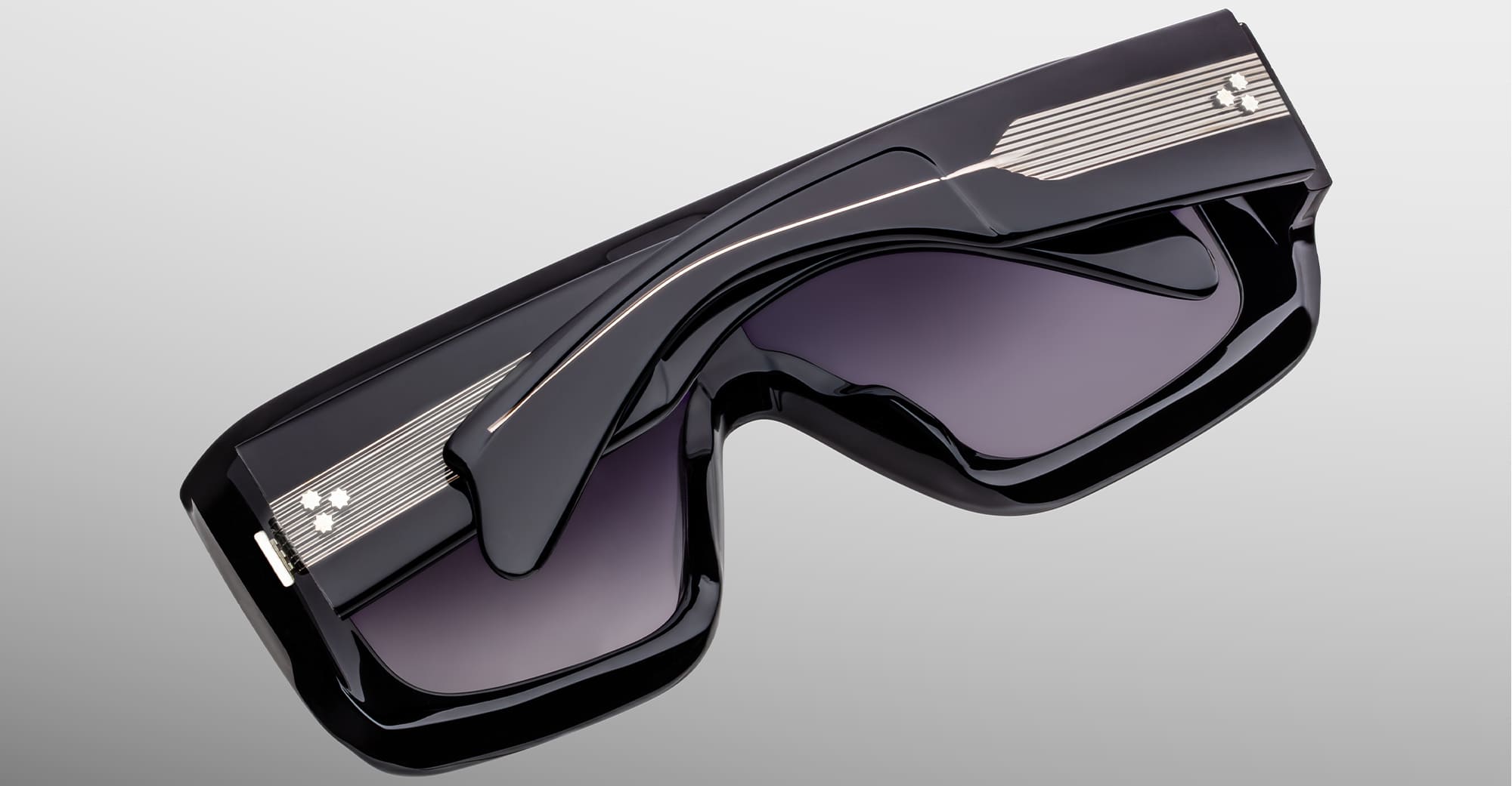 Ottica Mondello Roma - Jacques Marie Mage - JMMMK-58 - PAUSA - RAVEN - titanium, acetate - shape Mask - Black - EYEWEAR - SUNGLASSES - Unisex,Uomo,Donna,Women,Men - lens Gradient grey - Made In Italy
