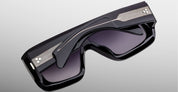 Ottica Mondello Roma - Jacques Marie Mage - JMMMK-58 - PAUSA - RAVEN - titanium, acetate - shape Mask - Black - EYEWEAR - SUNGLASSES - Unisex,Uomo,Donna,Women,Men - lens Gradient grey - Made In Italy