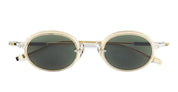 Ottica Mondello Roma - Sato - Acamar-II-P-LG-1 - ACAMAR II - Platinum / lunar gold - Titanium - shape Oval - silver, gold - EYEWEAR - SUNGLASSES - Unisex,Uomo,Donna,Women,Men - lens Green - Made In Japan