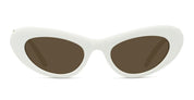 Ottica Mondello Roma - Loewe - LW40156U5225E - LW40156U - WHITE - Acetate - shape Oval - White - EYEWEAR - SUNGLASSES - Donna,Women - lens Brown - Made In Italy