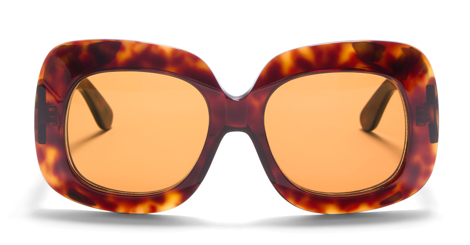  V-LIGHT GOLD - Acetate - shape Squared - havana, gold - EYEWEAR - SUNGLASSES - Donna,Women - lens orange - Made In Japan
