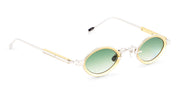 Ottica Mondello Roma - Sato - Talita-P-YG-1 - TALITA - PLATINUM / YELLOW GOLD - Acetate, titanium - shape Oval - silver, gold - EYEWEAR - SUNGLASSES - Unisex,Uomo,Donna,Women,Men - lens Gradient green - Made In Japan
