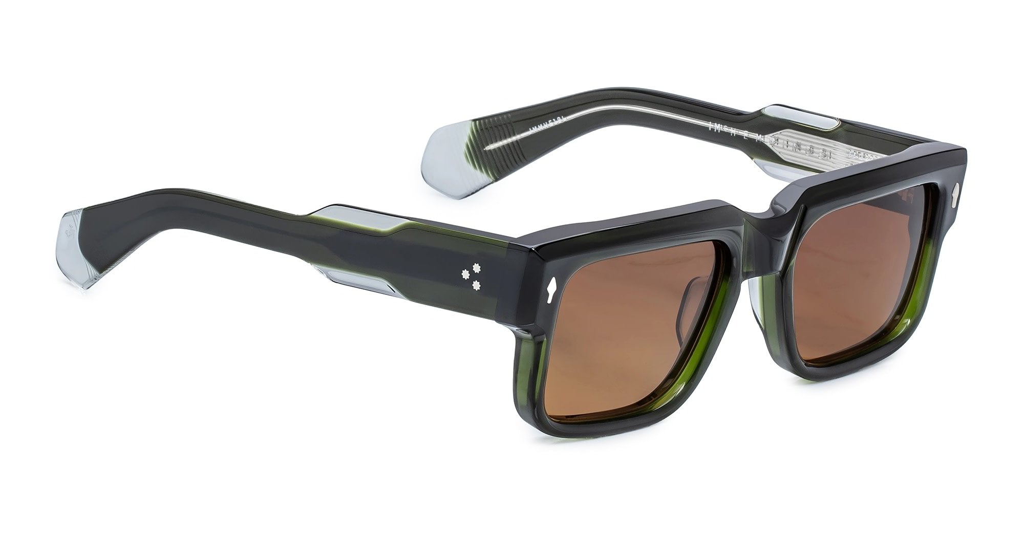 Ottica Mondello Roma - Jacques Marie Mage - JMMHE-18L - HEMMINGS - BORNEO - Acetate - shape Rectangular - green - EYEWEAR - SUNGLASSES - Unisex,Uomo,Donna,Women,Men - lens orange - Made In Japan