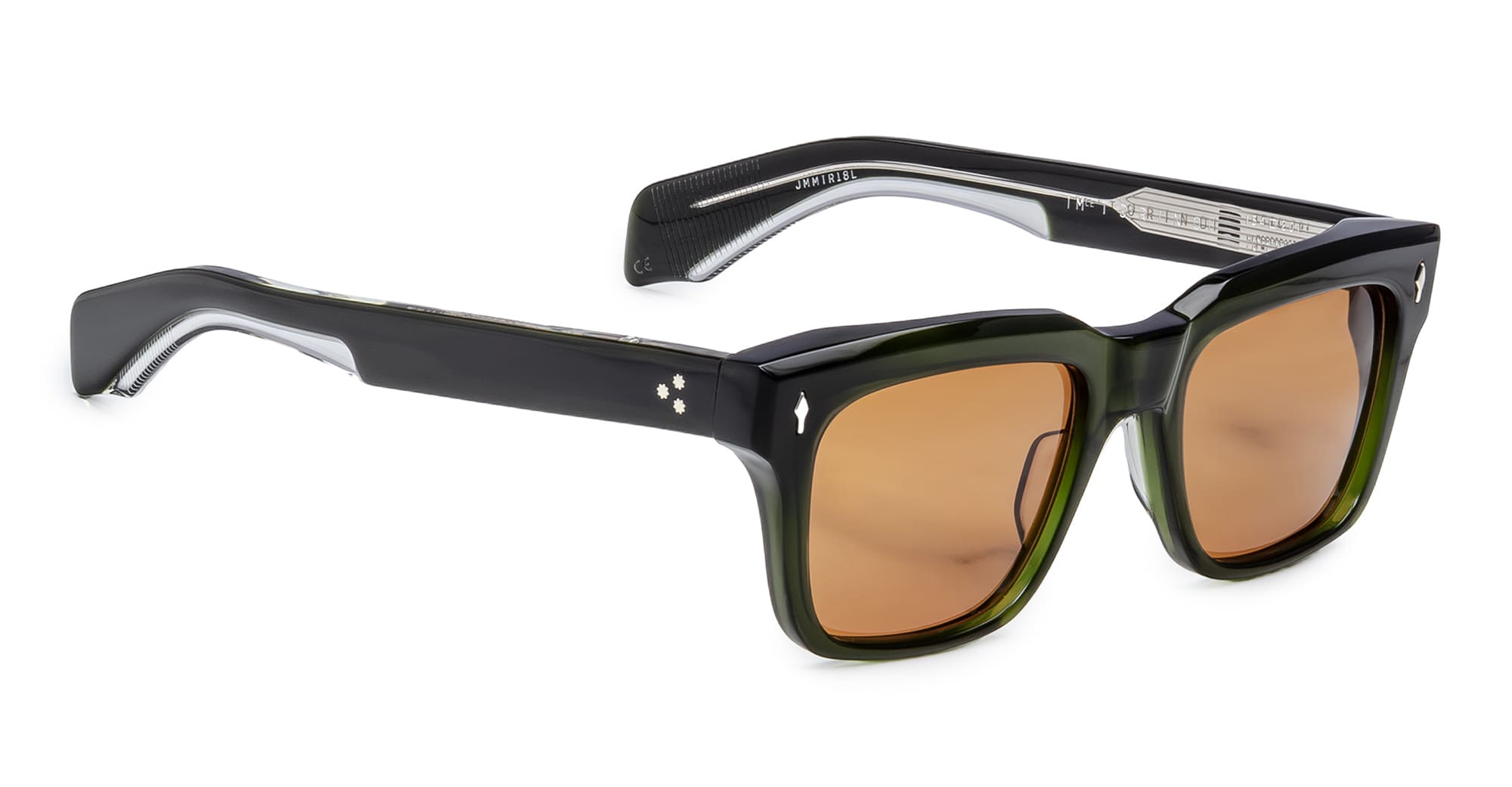 Ottica Mondello Roma - Jacques Marie Mage - JMMTR-18L - TORINO - BORNEO - Acetate - shape Rectangular - green - EYEWEAR - SUNGLASSES - Unisex,Uomo,Donna,Women,Men - lens orange - Made In Japan