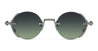 Ottica Mondello Roma - Akoni - AKS-519B-46 - JUPITER - BLACK PALLADIUM / CRYSTAL GREY - Titanium - shape Round - Palladium - EYEWEAR - SUNGLASSES - Uomo,Men - lens Gradient green - Made In Japan