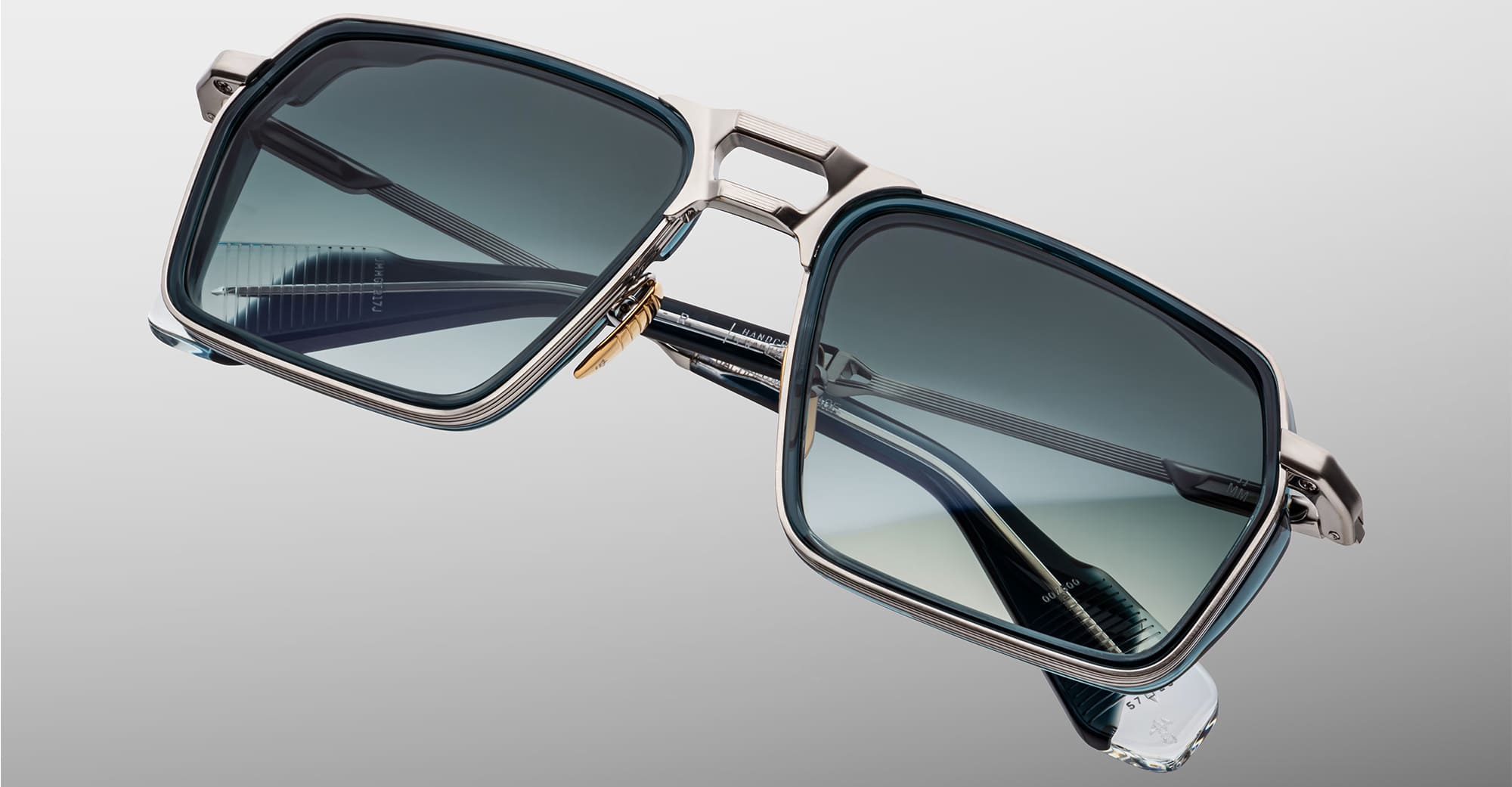 Ottica Mondello Roma - Jacques Marie Mage - JMMGTR-17J - GT-R - ATLANTIC - titanium, acetate - shape Navigator - Silver - EYEWEAR - SUNGLASSES - Unisex,Uomo,Donna,Women,Men - lens Gradient blue - Made In Japan