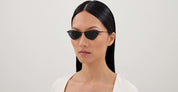 Ottica Mondello Roma - Saint Laurent - SL 830-001 - SL 830-001 - BLACK - Metal - shape Cat-eye - Black - EYEWEAR - SUNGLASSES - Donna,Women - lens Grey - Made In Italy