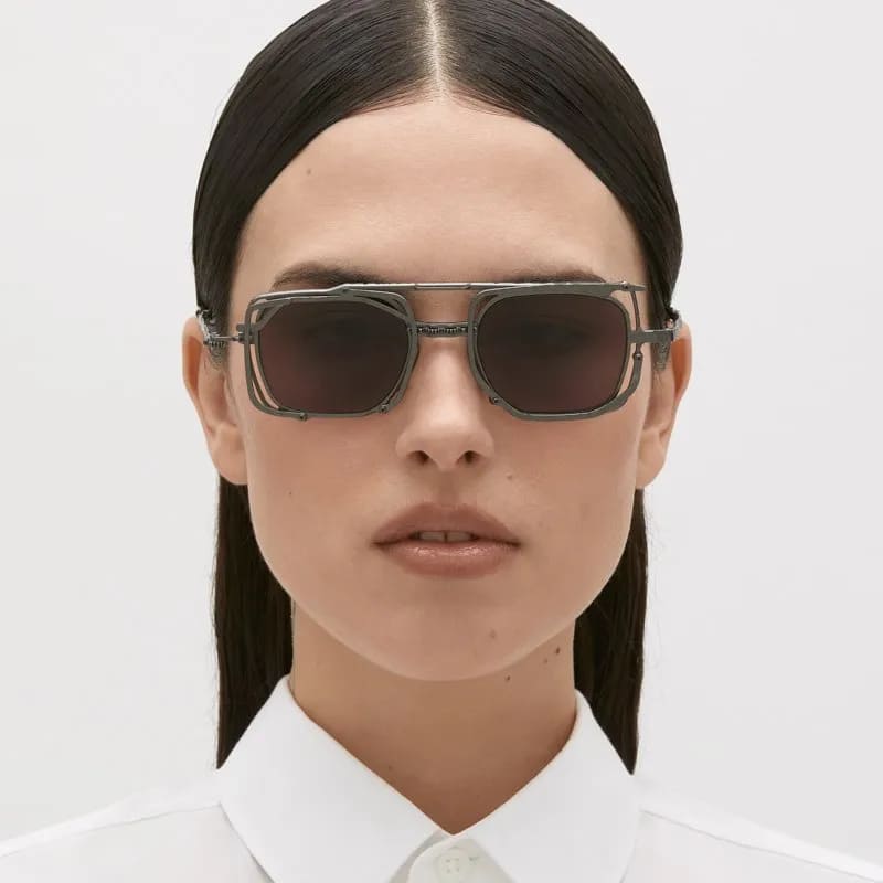 Ottica Mondello Roma - Kuboraum - KRSZ51RH0000002Y - MASK Z51 RH - DARK MATT GUNMETAL - metal, acetate - shape Squared - grey - EYEWEAR - SUNGLASSES - Unisex,Uomo,Donna,Women,Men - lens Grey - Made In Italy