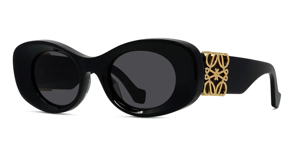 Ottica Mondello Roma - Loewe - LW40175U4901A - MAXI ANAGRAM LW40175U - BLACK - Acetate - shape Oval - Black - EYEWEAR - SUNGLASSES - Donna,Women - lens Black - Made In Italy