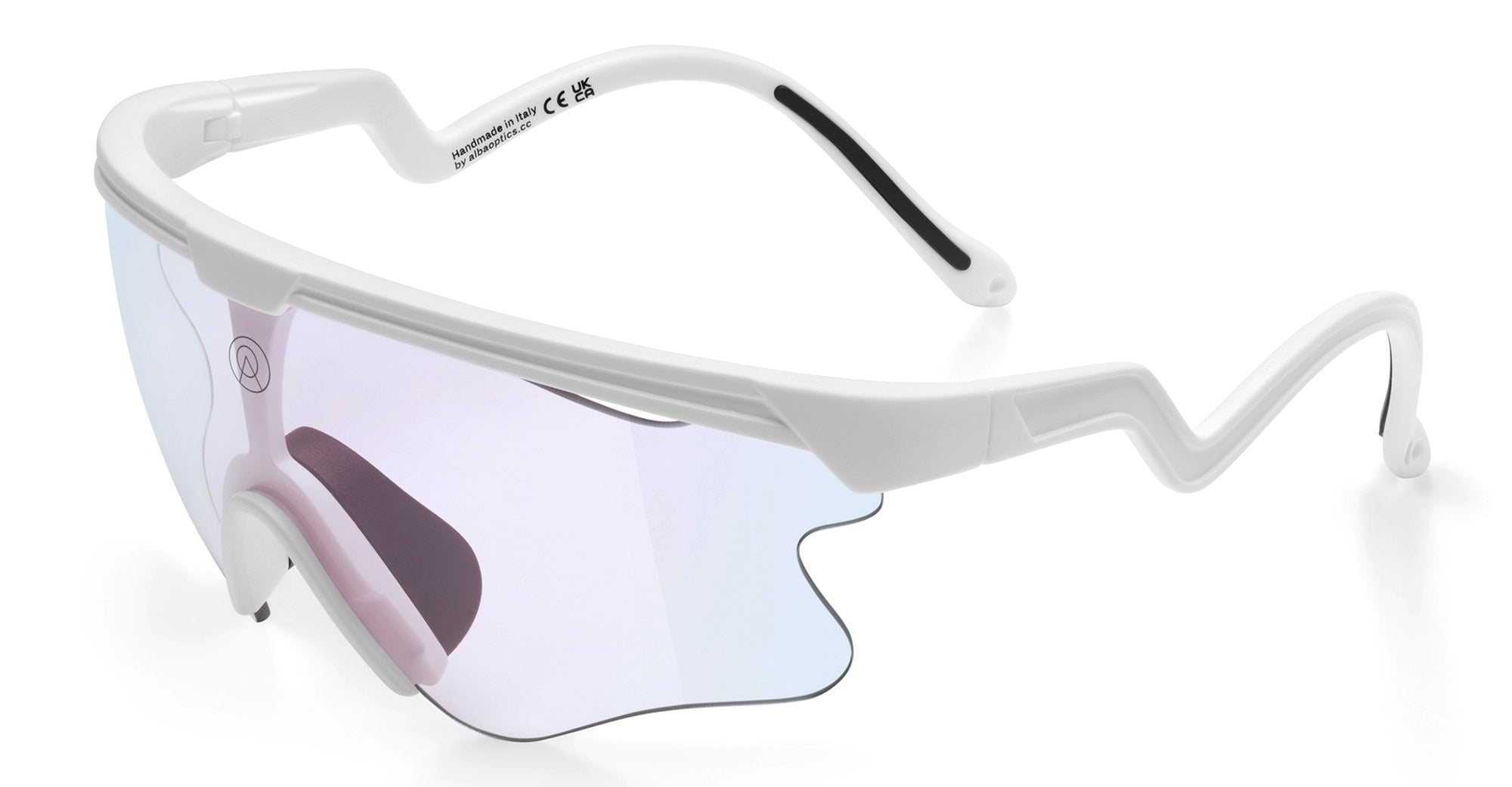 Ottica Mondello Roma - Alba Optics - 8050054518640 - DELTA LEI - WHITE / VZUM F-LENS FIRE - Tr90 - shape Mask - White - EYEWEAR - SUNGLASSES - Unisex,Uomo,Donna,Women,Men - lens red - Made In Italy