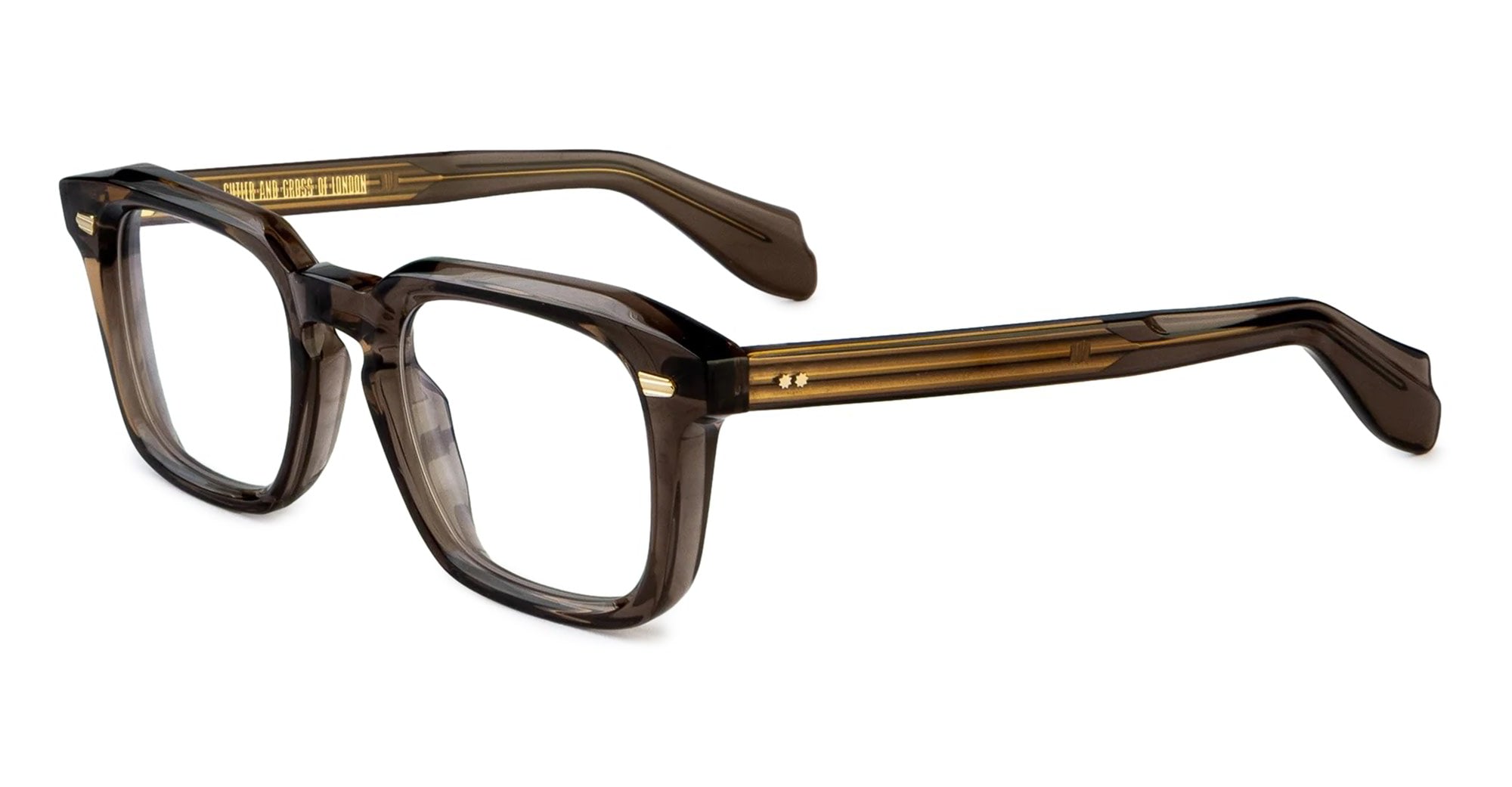 Ottica Mondello Roma - Cutler and Gross - CGOP-1416-49-05 - 1416 - BROWN CRYSTAL RX - Acetate - shape Squared - brown - EYEWEAR - EYEGLASSES - Unisex,Uomo,Donna,Women,Men - lens Clear - Made In Italy