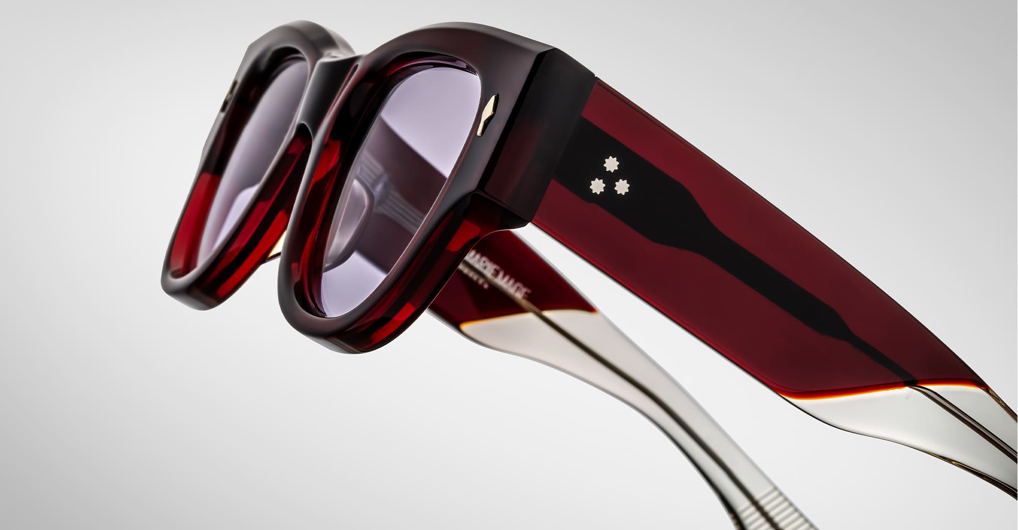 Ottica Mondello Roma - Jacques Marie Mage - JMMEH-14N - CHELSEA - CHERRY - Acetate - shape Round - red - EYEWEAR - SUNGLASSES - Donna,Women - lens lavender - Made In Japan