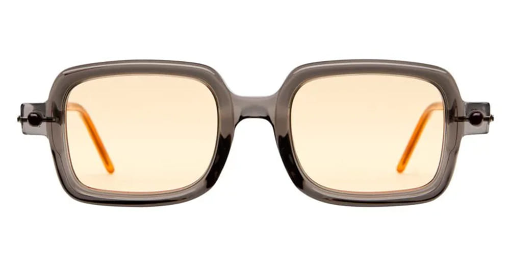 Ottica Mondello Roma - Kuboraum - KRS0P2GRY000002R - MASK P2 GRY - TRANSPARENT DARK GREY - Acetate - shape Squared - grey - EYEWEAR - SUNGLASSES - Unisex,Uomo,Donna,Women,Men - lens orange - Made In Italy